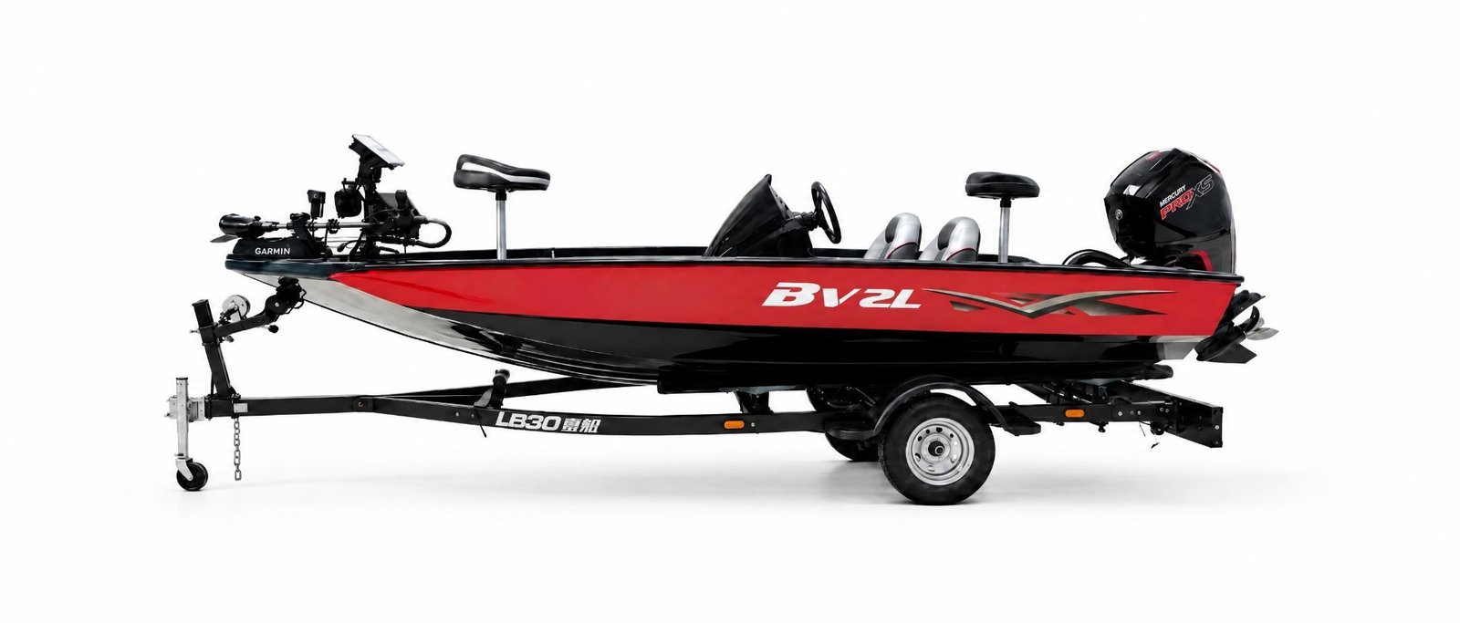 Bass Boat Series 02 boat and trailer