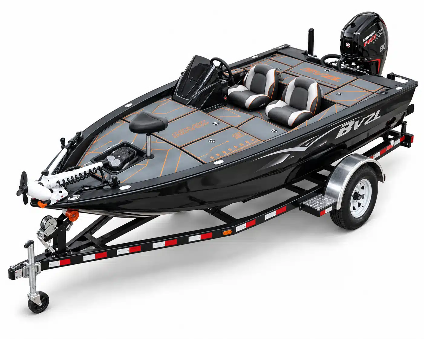 16-foot Aluminum Bass Fishing Boat front quarter view