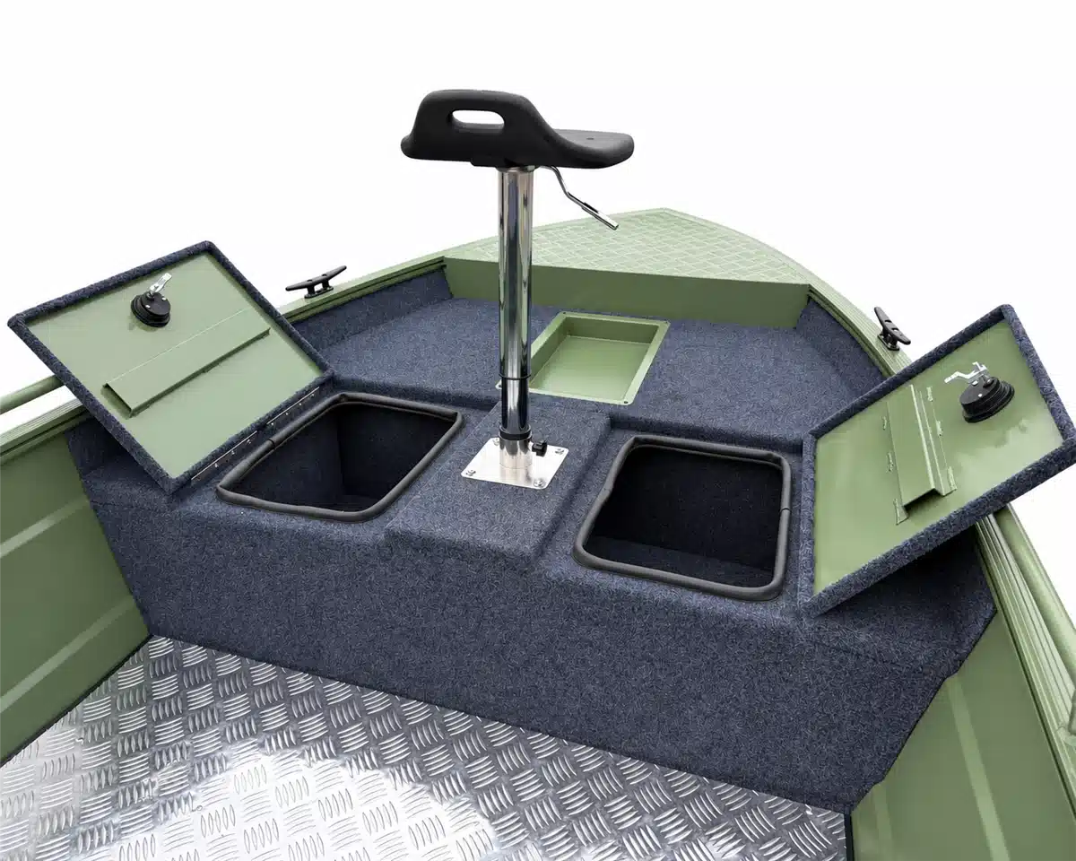 Aluminum Jon Boat storage compartments